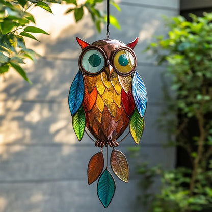 Chouette suspendu Acrylique Colorée – Déco Maison & Jardin