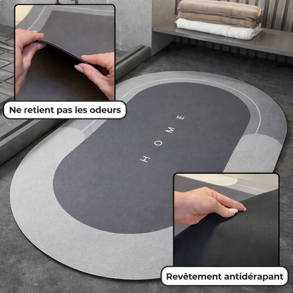 DryStep™ – Tapis de bain absorbant antidérapant