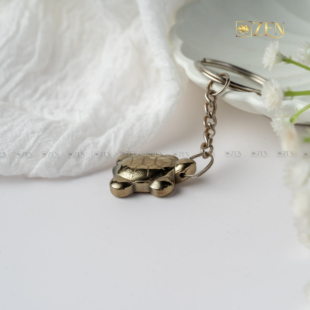 Porte-clés tortue en pyrite