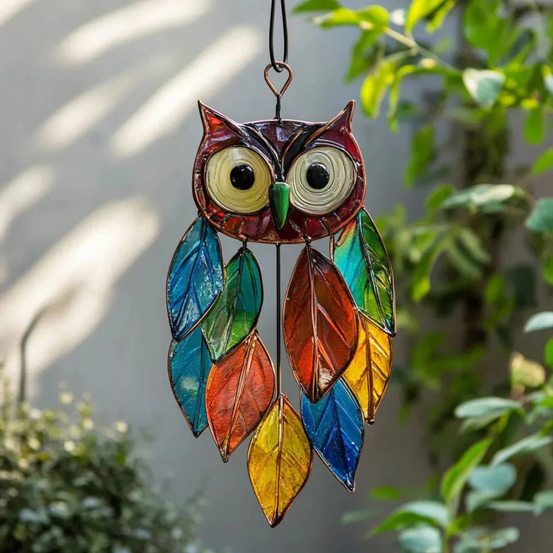 Chouette suspendu Acrylique Colorée – Déco Maison & Jardin