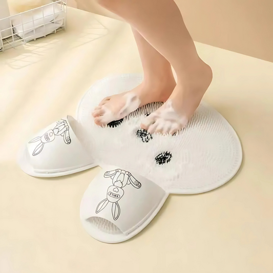 Tapis de douche massant en silicone - lapin