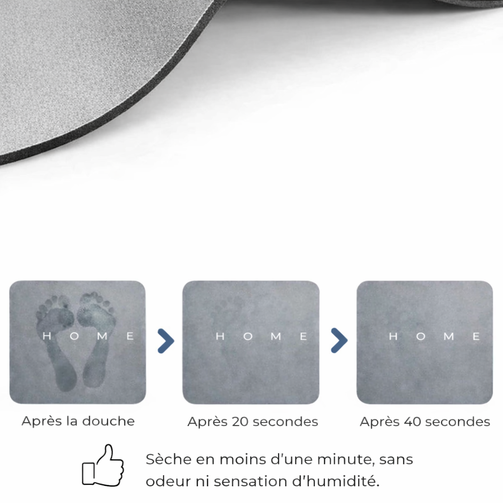 DryStep™ – Tapis de bain absorbant antidérapant