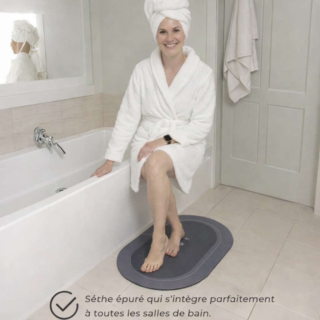 DryStep™ – Tapis de bain absorbant antidérapant